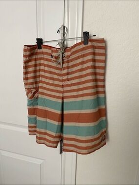 Men's Rusty & Teal Striped boardshorts